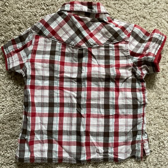 SONOMA lifestyle Baby Boy's Short Sleeve Button Down Shirt Size 6-9 Months Plaid - Picture 3 of 5